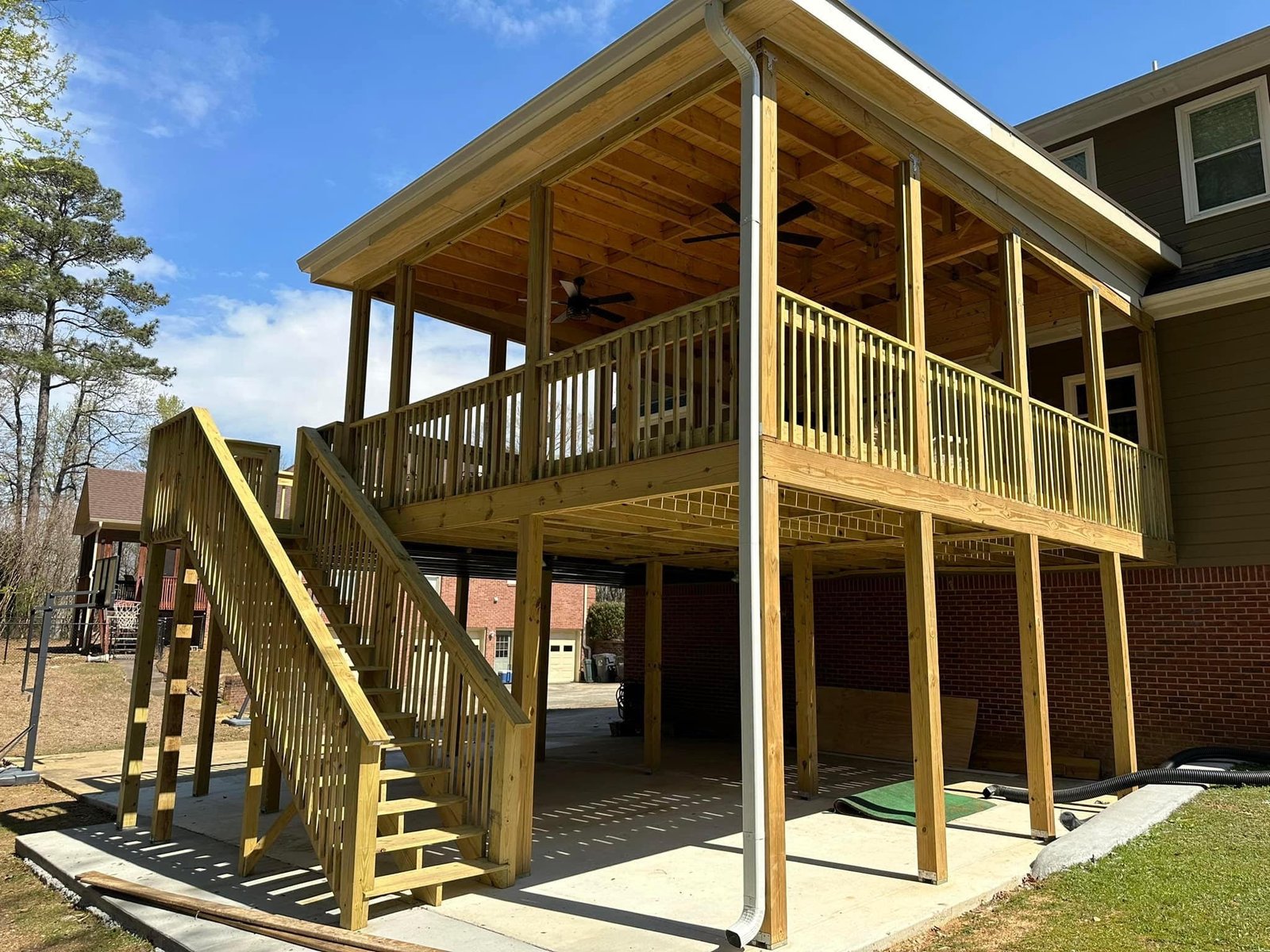 Timber deck and covered porch